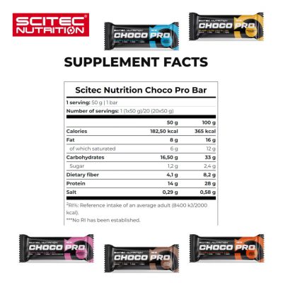 ⁦SciTec Choco Pro Protein Bars 20x50g⁩ – תמונה ⁦5⁩