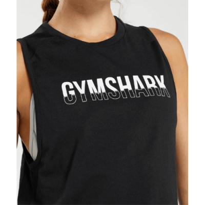 ⁦Gym Shark Fraction Tank Black⁩ – תמונה ⁦3⁩