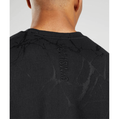 Gym Shark Power Short Sleeve Crew Black – תמונה 4