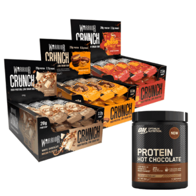 Triple Warrior Crunch Protein Bar 36x64g + Optimum Nutrition Protein Hot Chocolate 350g