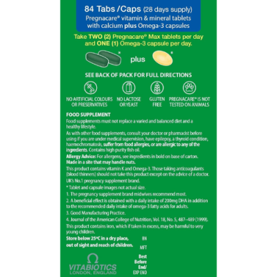 ⁦Vitabiotics Pregnacare Max 84 Tablets⁩ – תמונה ⁦3⁩