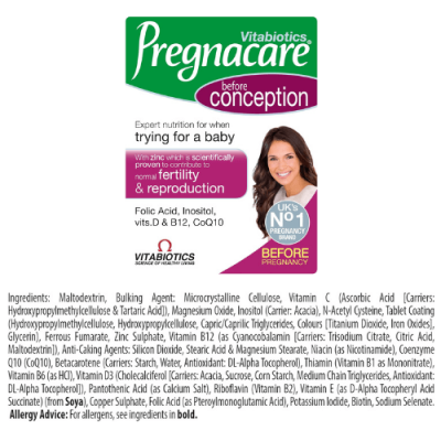 ⁦Vitabiotics Pregnacare Conception 30 Tablets⁩ – תמונה ⁦4⁩