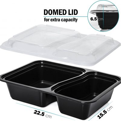 ⁦Igluu Meal Prep Food Containers 2 Compartment 10 Pack⁩ – תמונה ⁦4⁩