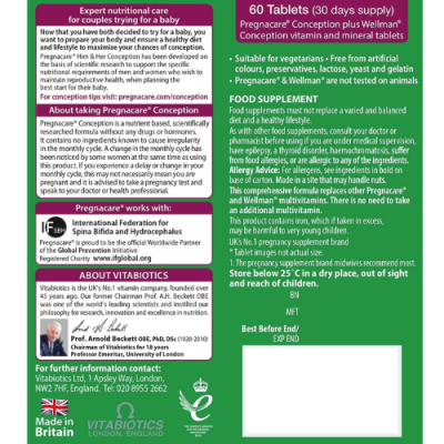 ⁦Vitabiotics Pregnacare Conception His and Her 60 Tablets⁩ – תמונה ⁦3⁩