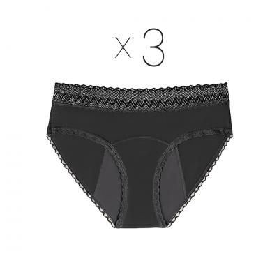 ⁦ZENAPHYR Organic Black Period Pants Set of 3⁩ – תמונה ⁦6⁩