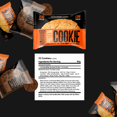 Warrior Protein Cookies 12 x 60g – תמונה 3