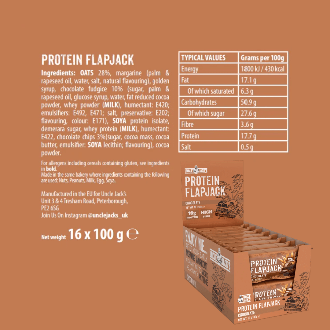 Uncle Jack’s Protein Flapjacks 16 X 100g-01