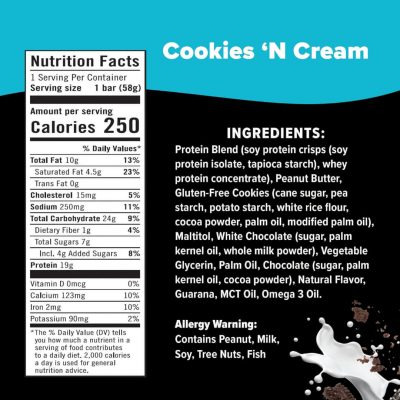 JiMMY! Protein Bars Cookies 'N Cream Variety Box 15 x 58g – תמונה 4