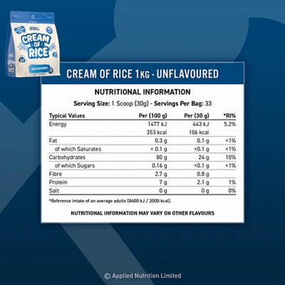 ⁦Applied Nutrition Cream Of Rice 1kg⁩ – תמונה ⁦6⁩