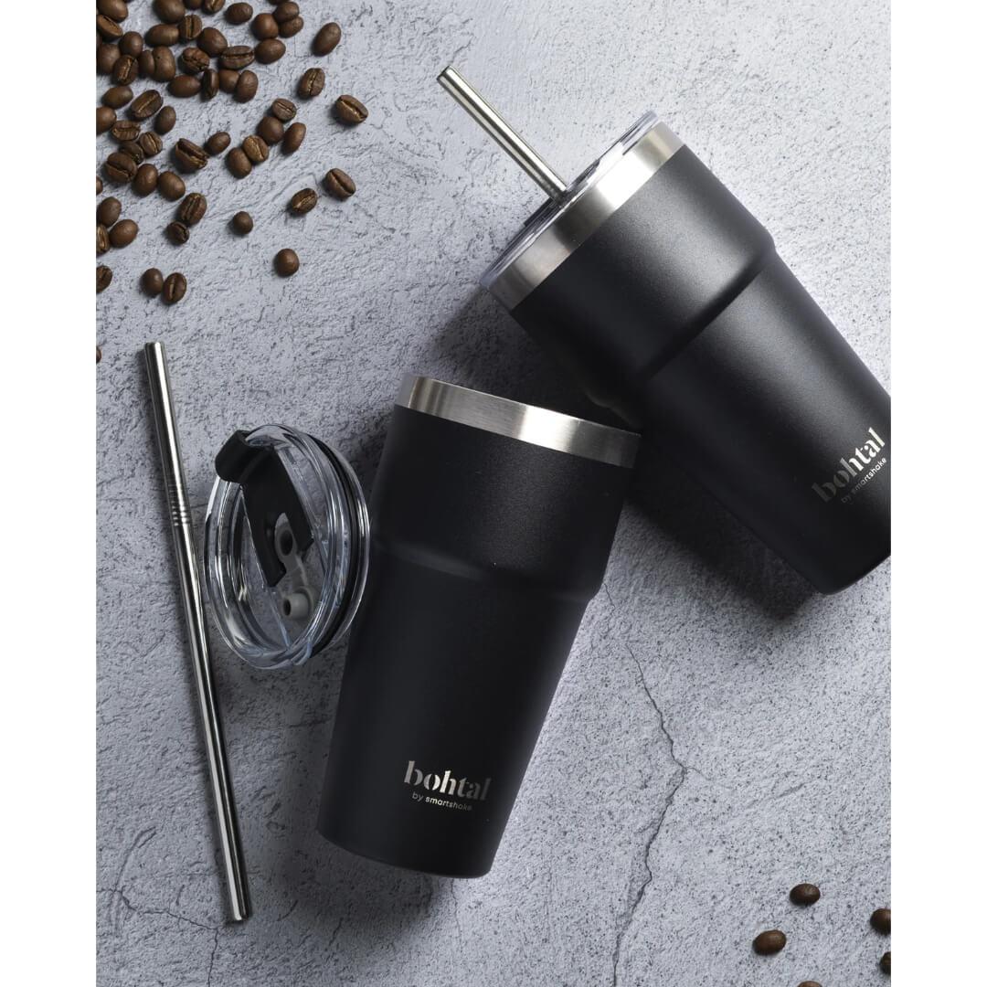 SmartShake Bohtal Double Insulated Travel Mug with Straw- black 600ml-05