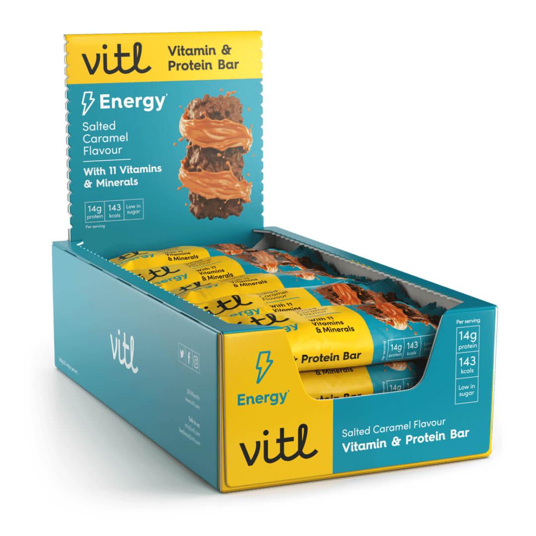 Vitl Salted Caramel flavour Vitamin & Protein Bar 15x40g2