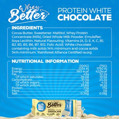 ⁦Wheybetter Protein White Chocolate Bar 75g⁩ – תמונה ⁦3⁩
