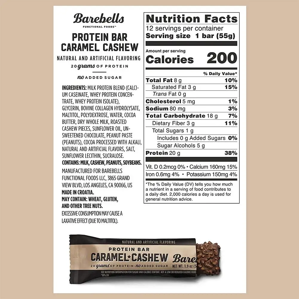 Barebells Protein Bars 30x55g NUTRITION FACTS (1)