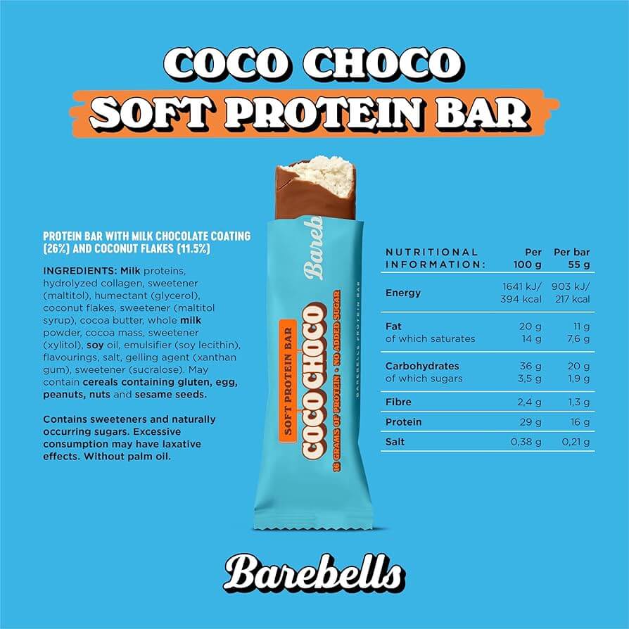 Barebells Soft Protein Bar 12x55g SALE Chocolate Coconut