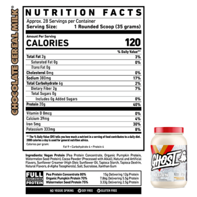 ⁦Ghost Vegan Protein 989g⁩ – תמונה ⁦3⁩