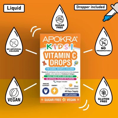 APOKRA Kids Vitamin C Drops 30ml – תמונה 4