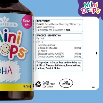 ⁦Natures Aid DHA Omega-3 Mini Drops for Infants and Children 50 ml⁩ – תמונה ⁦4⁩