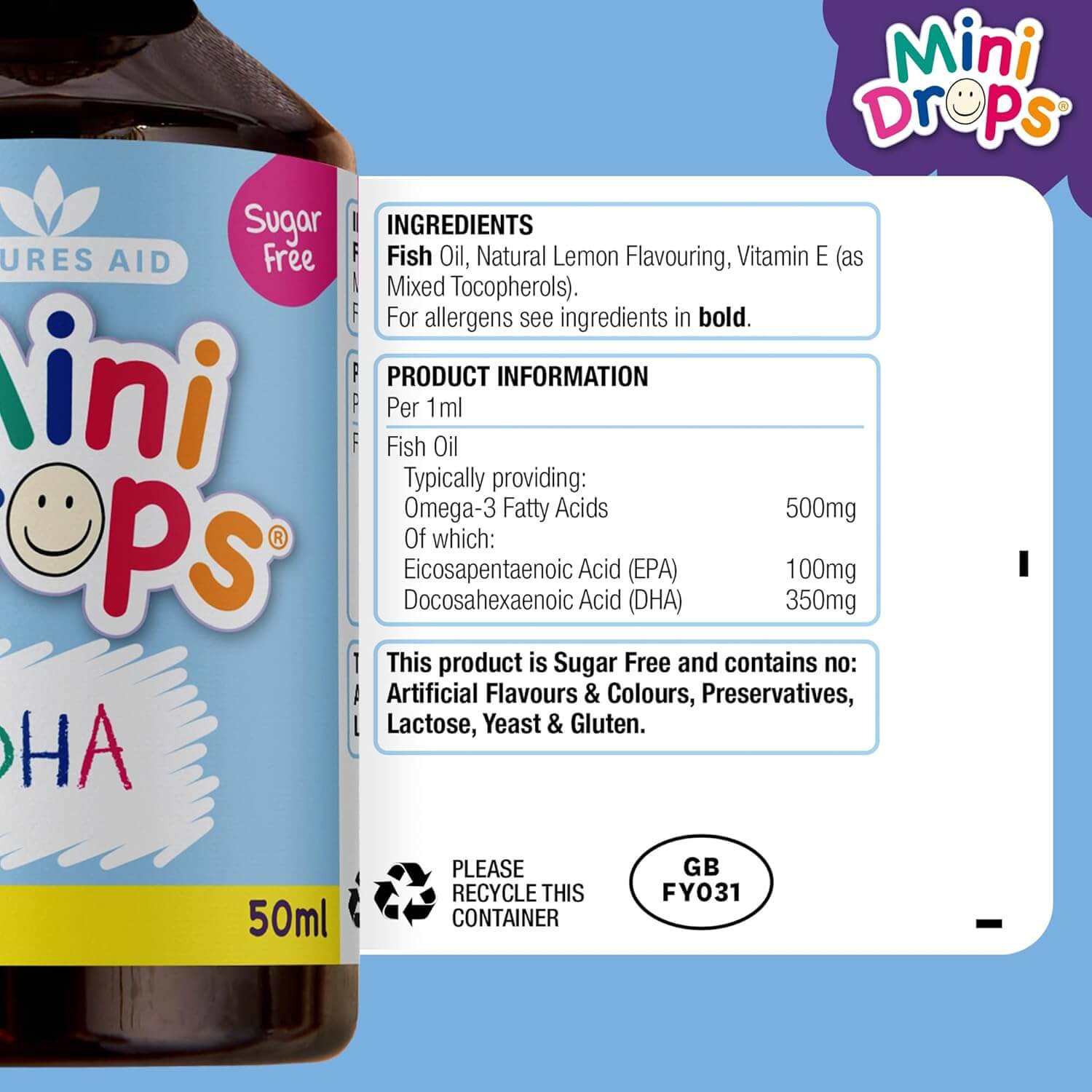 Natures Aid DHA Omega-3 Mini Drops for Infants and Children 50 ml (2) (1)