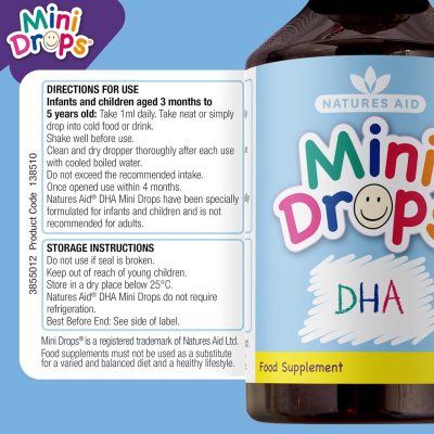 ⁦Natures Aid DHA Omega-3 Mini Drops for Infants and Children 50 ml⁩ – תמונה ⁦3⁩