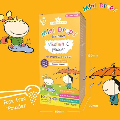 ⁦Natures Aid Mini Drops Sprinkles Vitamin C for Infants & Children Powder 90g⁩ – תמונה ⁦3⁩