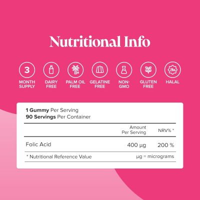 Novomins Folic Acid 400mcg 90 Gummies – תמונה 4