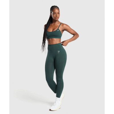 ⁦Gym Shark Vital Seamless Sports Bra Woodland Green Marl⁩ – תמונה ⁦3⁩