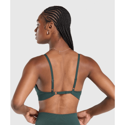 ⁦Gym Shark Vital Seamless Sports Bra Woodland Green Marl⁩ – תמונה ⁦4⁩