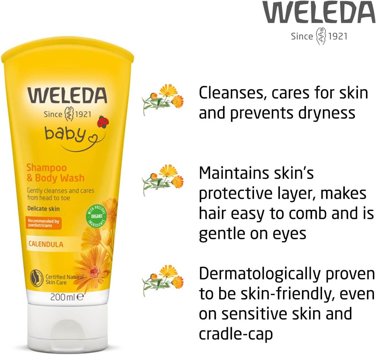 Weleda Baby Calendula Shampoo & Body Wash 200ml (3)