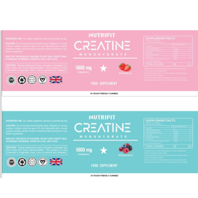 ⁦Nutrifit Creatine Monohydrate 5000mg 60 Gummies⁩ – תמונה ⁦4⁩