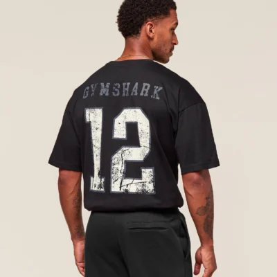 Gymshark Collegiate Graphic T-shirt Black