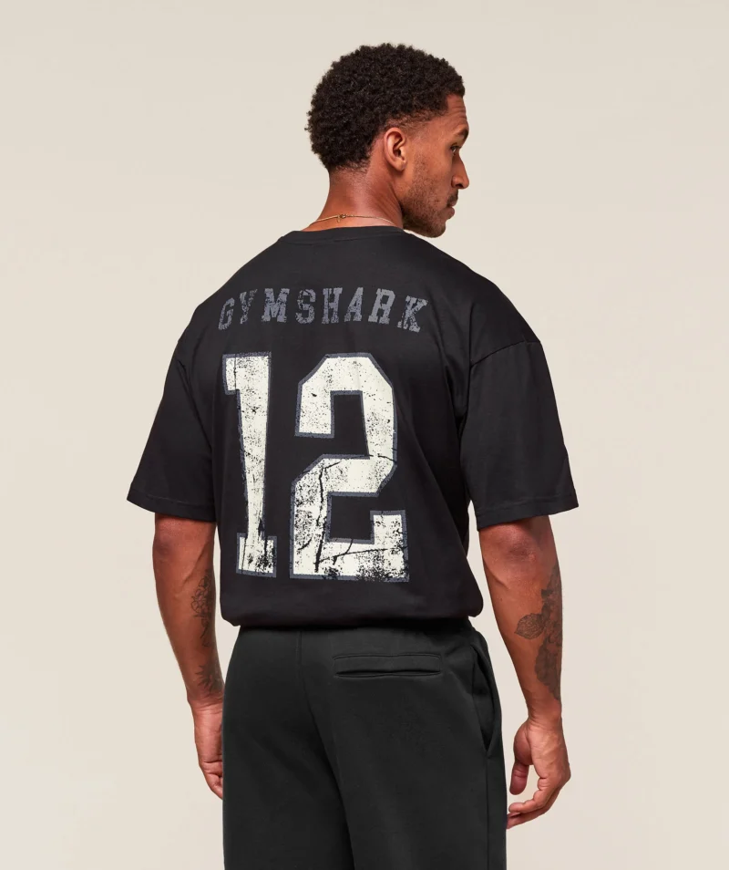 Gymshark Collegiate Graphic T-shirt Black