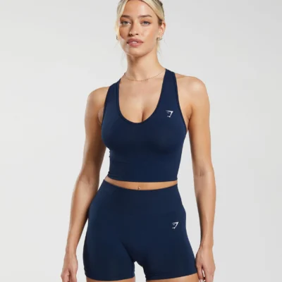 Gymshark Everyday Seamless Crop Tank Navy