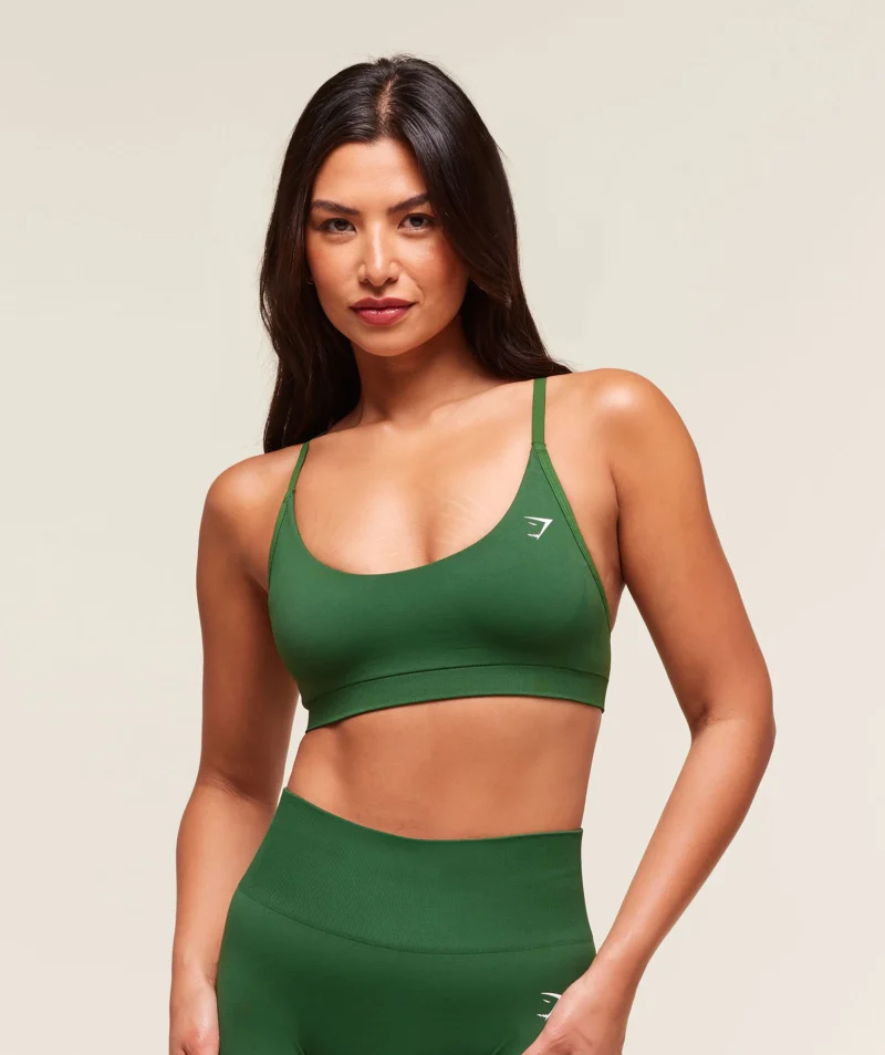 Gymshark Everyday Seamless Racerback Sports Bra Athletic Green