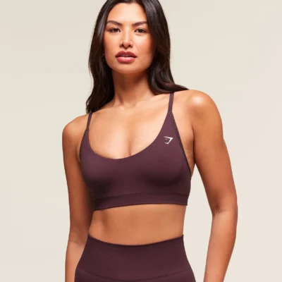 Gymshark Everyday Seamless Racerback Sports Bra Cherry Purple