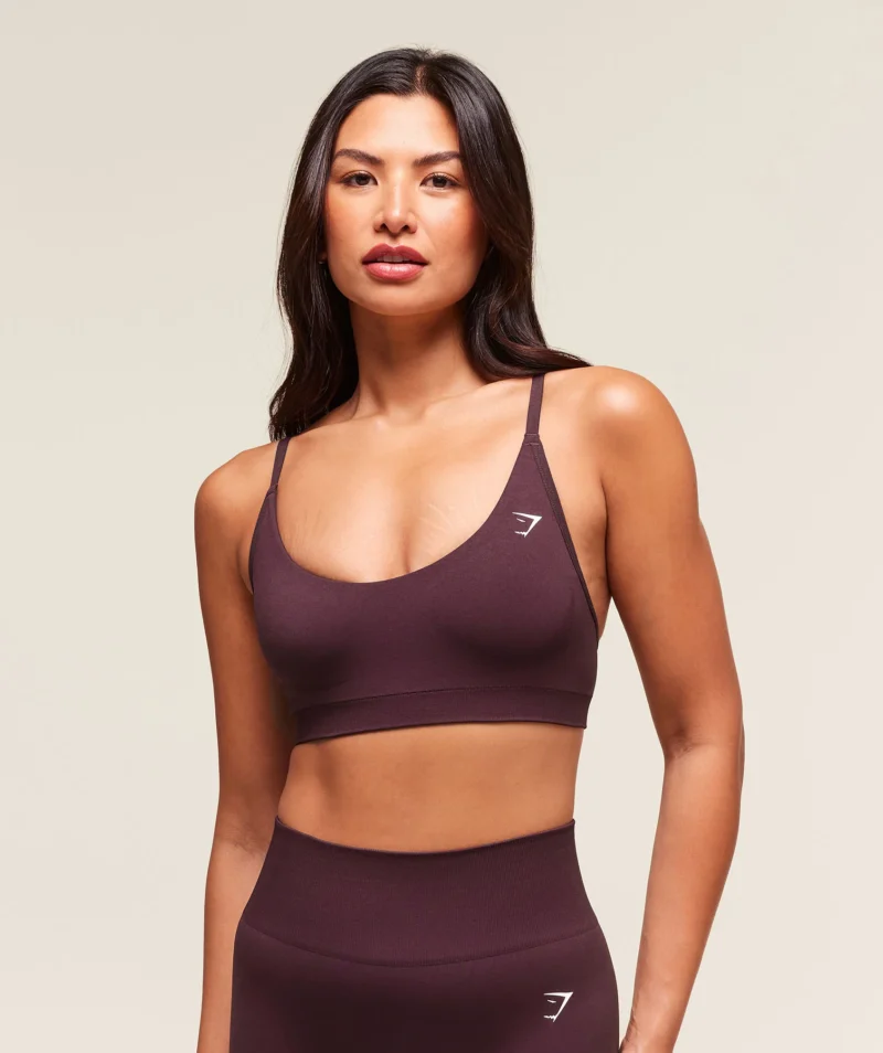 Gymshark Everyday Seamless Racerback Sports Bra Cherry Purple