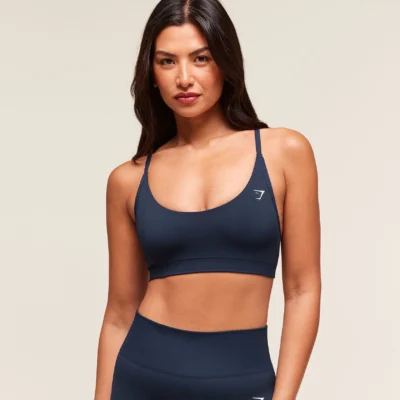 Gymshark Everyday Seamless Racerback Sports Bra Navy