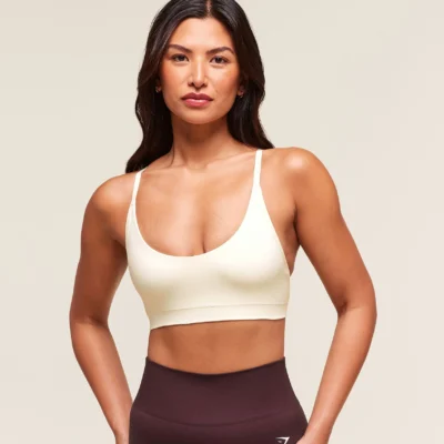 Gymshark Everyday Seamless Racerback Sports Bra Soft White