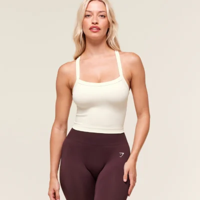 Gymshark Everyday Seamless Ribbed Midi Top Soft White