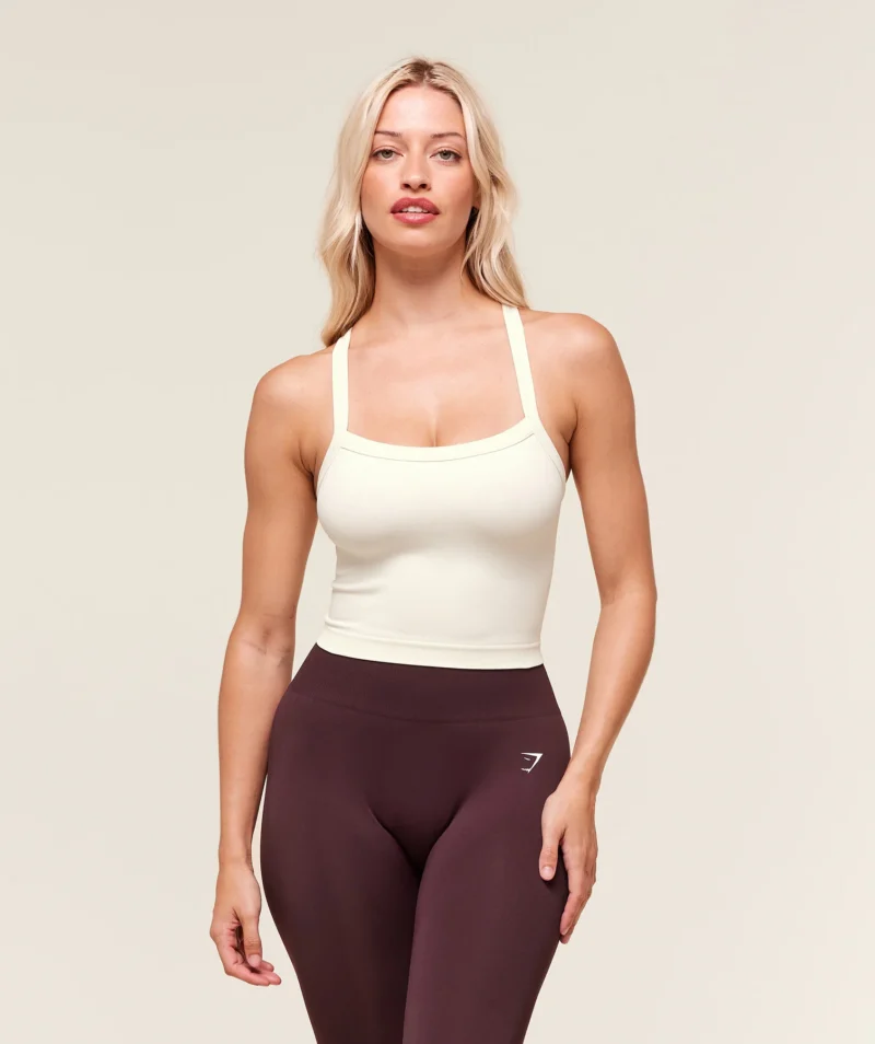 Gymshark Everyday Seamless Ribbed Midi Top Soft White