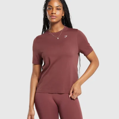 Gymshark Everyday Seamless T-Shirt Burgundy Brown