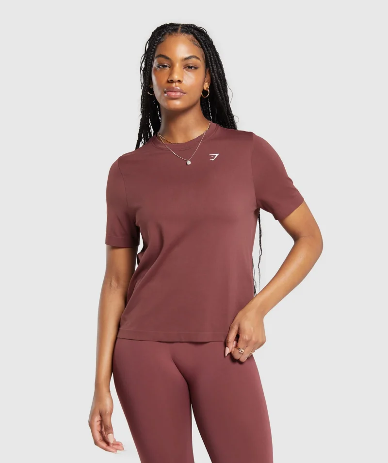 Gymshark Everyday Seamless T-Shirt Burgundy Brown