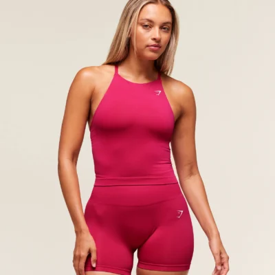 Gymshark Everyday Seamless Tank With Shelf Build Pink