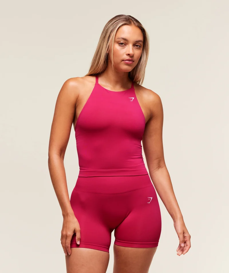 Gymshark Everyday Seamless Tank With Shelf Build Pink