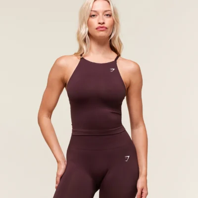 Gymshark Everyday Seamless Tank With Shelf Cherry Purple
