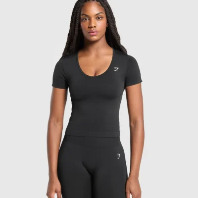 Gymshark Everyday Seamless Tight Fit Crew Neck Tee Black
