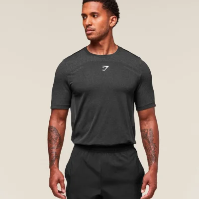 Gymshark Lightweight Seamless T-Shirt Black/Silhouette Grey