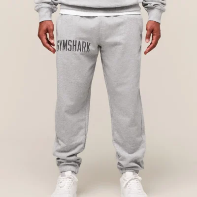 Gymshark Worn Graphic Jogger Light Grey Core Marl