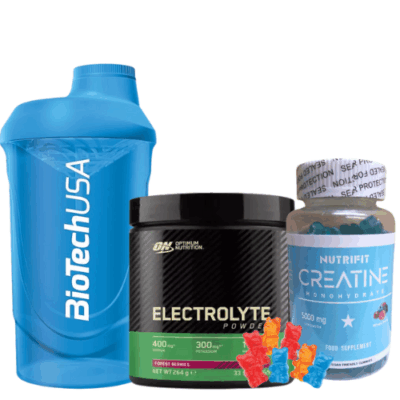 Optimum Nutrition Electrolyte 264g, Nutrifit Creatine Gummies 30 serv + Shaker