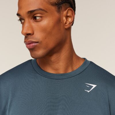 ⁦Gymshark Arrival Oversized T-Shirt GS Stealth Blue⁩ – תמונה ⁦3⁩