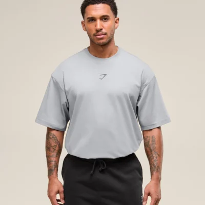 Gymshark Power T-Shirt oversized fit Smokey Grey